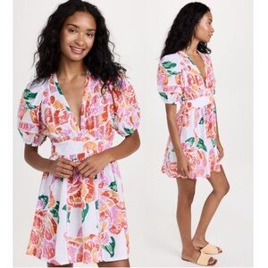 Poupette St Barth Reina Mini Dress Puff Sleeve Detailed Spring Summer Designer